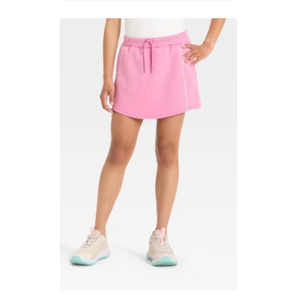 All in Motion Girls Airy Sleek Skort Rose Pink Athletic Skirt L 10/12 NEW